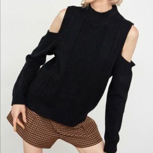 Zara black sweater Cut out shoulder sleeves